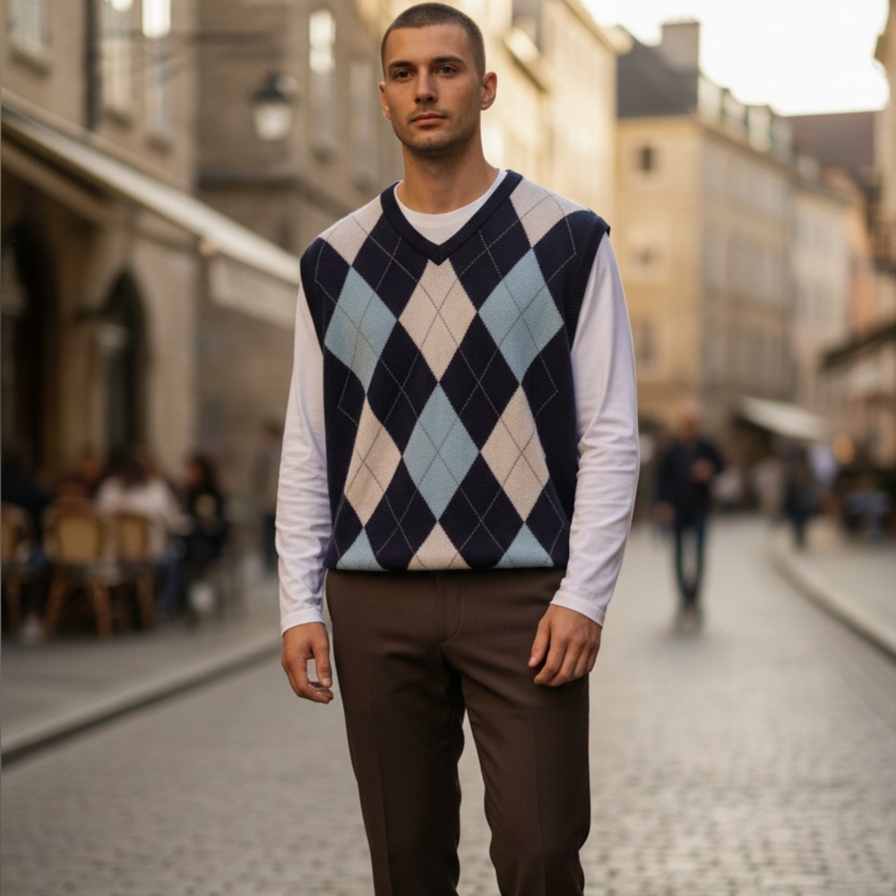 Argyle Knit Vest
